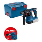 Bosch Professional 18V System Cordless Hammer Drill GBH 18V-22 (SDS plus, KickBack & Vibration Control, incl. GDE 18V-12, L-BOXX, Body Only)