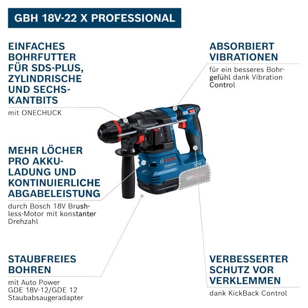 Bosch PRO 18V System Cordless Hammer Drill GBH 18V-22 X (incl. L-BOXX 136)