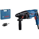 Bosch PRO Hammer Drill GBH 2-21 (SDS plus, incl. Keyless Chuck with SDS plus Adapter, Auxiliary Handle, Cloth, Depth Stop, Carry Case)