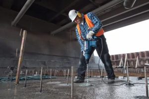 Bosch PRO Rotary Hammer GBH 8-45 DV (1,500 Watt, 12–45mm in Concrete, Max. Impact Energy 12.5 J, SDS-max, incl. Grease Tube, Auxiliary Handle, Carry Case)