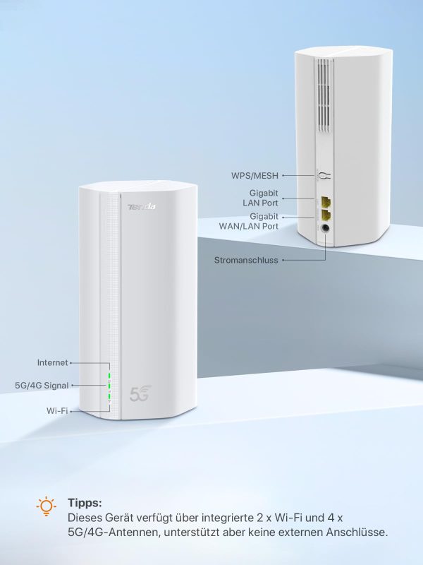 Tenda 5G01 – 5G Wi-Fi 6 Router for Nano SIM with Gigabit Port & Mesh+