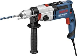 Bosch Professional Impact Drill GSB 21-2 RCT (13–22mm in Concrete, 1300 Watt, incl. 13mm Keyless Chuck, Depth Stop 210mm, Auxiliary Handle, Carry Case)