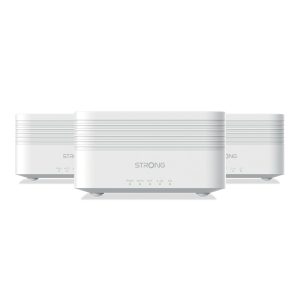 STRONG Atria Mesh AX3000 WiFi 6 Add-On Kit (3-Pack) – Dual-Band Coverage, Gigabit Ports, White