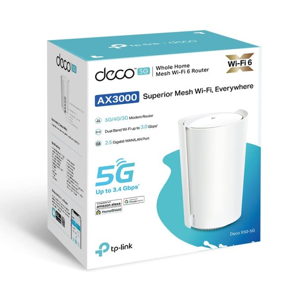 TP-Link Deco X50-5G – Wi-Fi 6 AX3000 5G Router with SIM Slot & Mesh Support