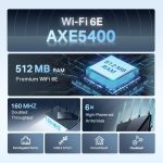 TP-Link Archer AXE75 Tri-Band WiFi 6E Router – AX5400, Gigabit Ports, USB 3.0, WPA3 Security