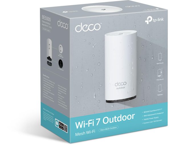 TP-Link Deco BE25 Outdoor WiFi 7 Router – Dual-Band, 2× 2.5G Ports, PoE/AC Power