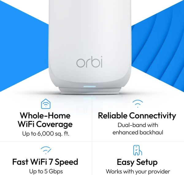NETGEAR Orbi 370 Series (RBE373) – Dual-Band Wi-Fi 7 Mesh System, 3-Pack