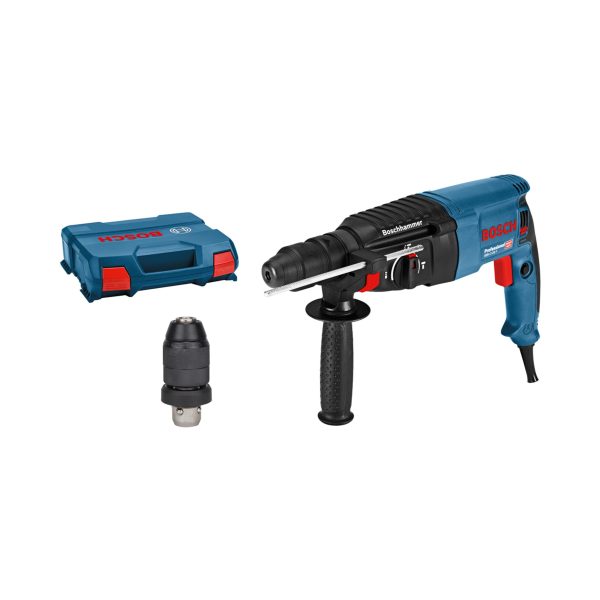 Bosch PRO Hammer Drill GBH 2-26 F (830 Watt, Quick-Change SDS plus Chuck, incl. Auxiliary Handle, Depth Stop, Cloth, Keyless Chuck, Carry Case)
