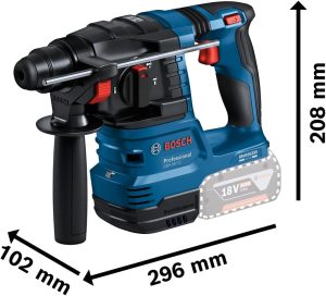Bosch Professional 18V System Cordless Hammer Drill GBH 18V-22 (SDS plus, incl. 2x 4.0Ah Battery, GAL 18V-40 Fast Charger, L-BOXX)