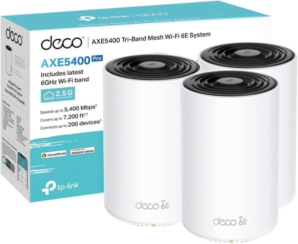 TP-Link Deco XE75 Pro (3-Pack) – AXE5400 Tri-Band Mesh Wi-Fi 6E System