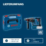 Bosch PRO 18V Cordless Hammer Drill GBH 18V-26 (SDS Plus, max. drill Ø concrete/steel/wood 26/13/30mm, L-BOXX, Body Only)