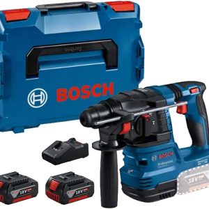 Bosch Professional 18V System Cordless Hammer Drill GBH 18V-22 (SDS plus, incl. 2x 4.0Ah Battery, GAL 18V-40 Fast Charger, L-BOXX) - In L-BOXX, 2x 4.0 Ah battery