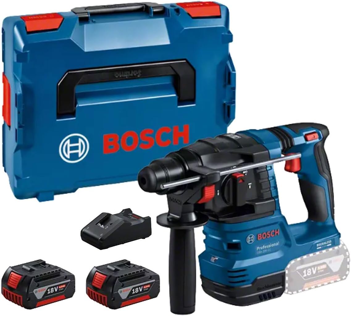 Bosch Professional 18V System Cordless Hammer Drill GBH 18V-22 (SDS plus, incl. 2x 4.0Ah Battery, GAL 18V-40 Fast Charger, L-BOXX) - In L-BOXX, 2x 4.0 Ah battery Bosch Professional 18V System Cordless Hammer Drill GBH 18V-22 (SDS plus, incl. 2x 4.0Ah Battery, GAL 18V-40 Fast Charger, L-BOXX) - In L-BOXX, 2x 4.0 Ah battery