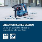 Bosch Professional 18V System Cordless Hammer Drill GBH 18V-22 (SDS plus, incl. 2x 4.0Ah Battery, GAL 18V-40 Fast Charger, L-BOXX)
