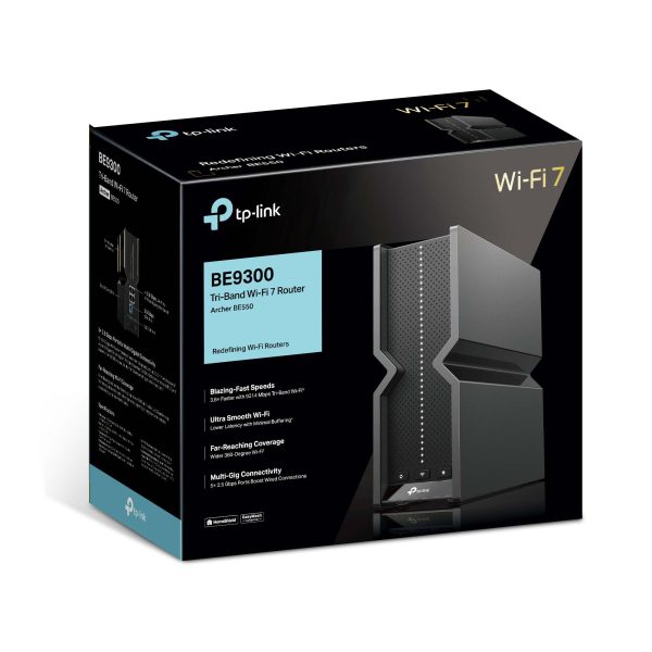 TP-Link Archer BE550 – Wi-Fi 7 BE9300 Tri-Band Router with 2.5G Ports & VPN