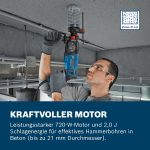Bosch PRO Hammer Drill GBH 2-21 (SDS plus, incl. Keyless Chuck with SDS plus Adapter, Auxiliary Handle, Cloth, Depth Stop, Carry Case)