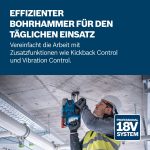 Bosch Professional 18V System Cordless Hammer Drill GBH 18V-22 (SDS plus, incl. 2x 4.0Ah Battery, GAL 18V-40 Fast Charger, L-BOXX)
