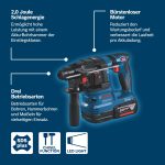 Bosch Professional 18V System Cordless Hammer Drill GBH 18V-22 (SDS plus, incl. 2x 4.0Ah Battery, GAL 18V-40 Fast Charger, L-BOXX)