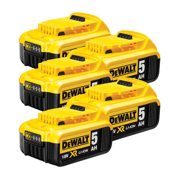 DeWalt DCB184X5 18V 5Ah Li-Ion XR Slide Battery 5-Pack
