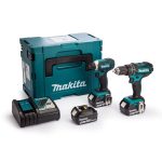 Makita DLX2131MJ1 18V 2-Piece Kit DHP482 Combi + DTD152 Impact Driver incl. 3x 4Ah Batteries