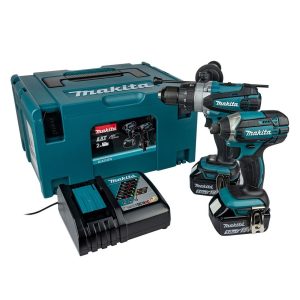 Makita DLX2145TJ 18V Twin Kit DHP458 Combi Drill & DTD152 Impact Driver incl. 2x 5.0Ah Batteries